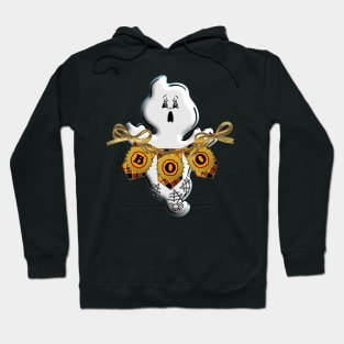 Cute Ghost Halloween Boo orange black ribbon gold spider 3D tridimensional 309 Hoodie